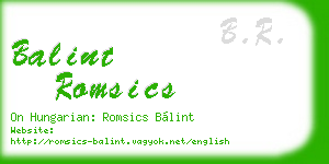 balint romsics business card